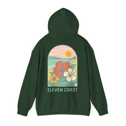 Hibiscus Hoodie For Women Dawn Green 