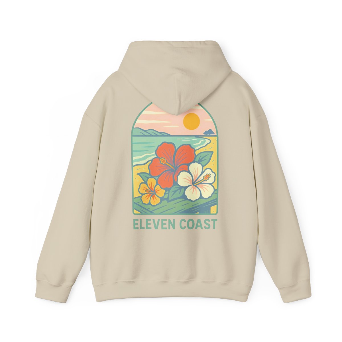 Hibiscus Hoodie For Women Dawn Green #en:color_sand,fr:couleur_sable