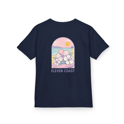 Kids Tropical Hibiscus Tee Lavender 