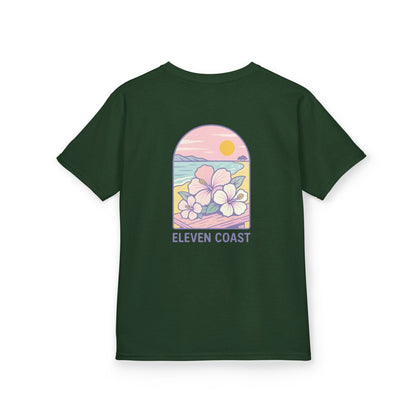Kids Tropical Hibiscus Tee Lavender 