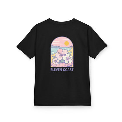 Kids Tropical Hibiscus Tee Lavender 