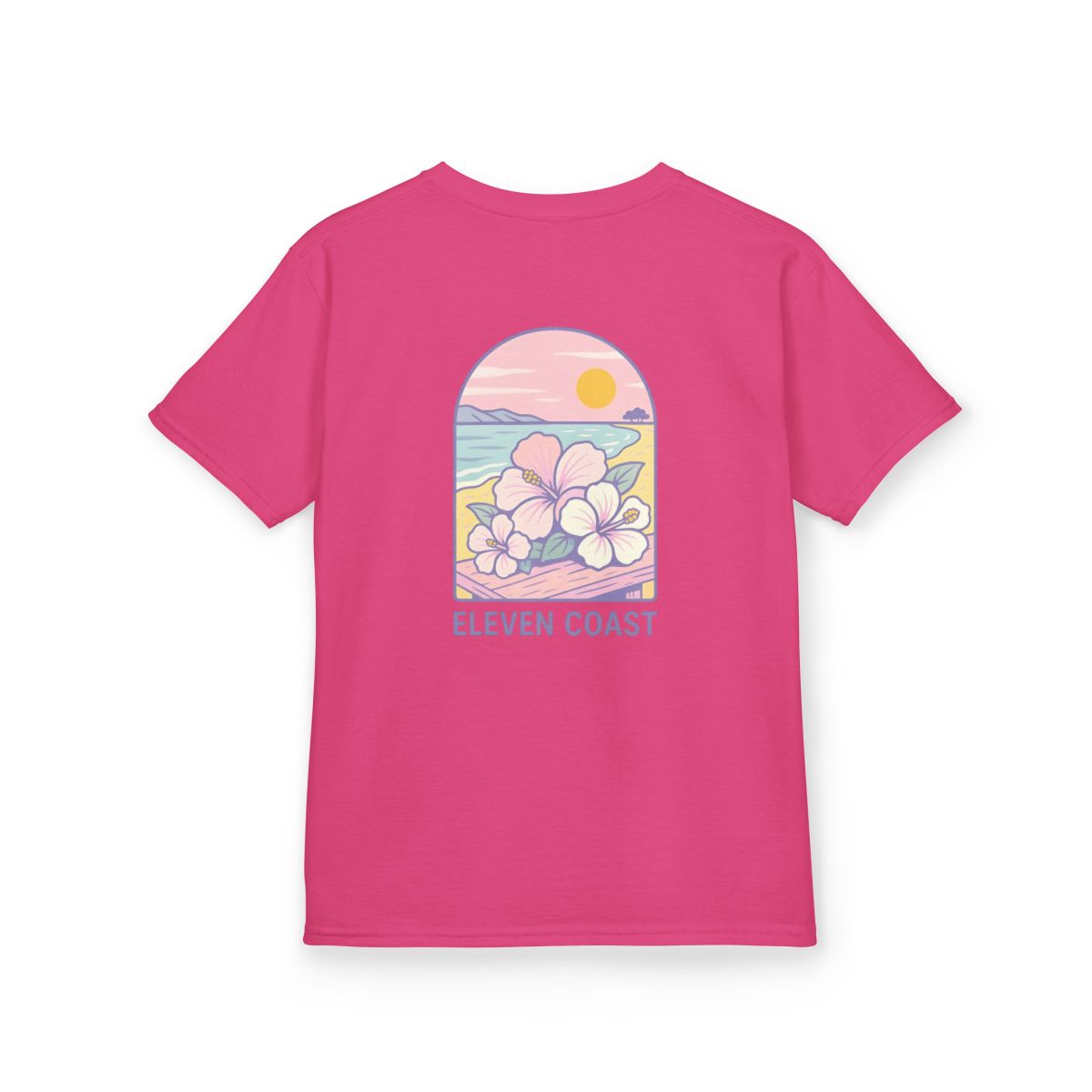 Kids Tropical Hibiscus Tee Lavender #en:color_heliconia,fr:couleur_fuchsia-heliconia