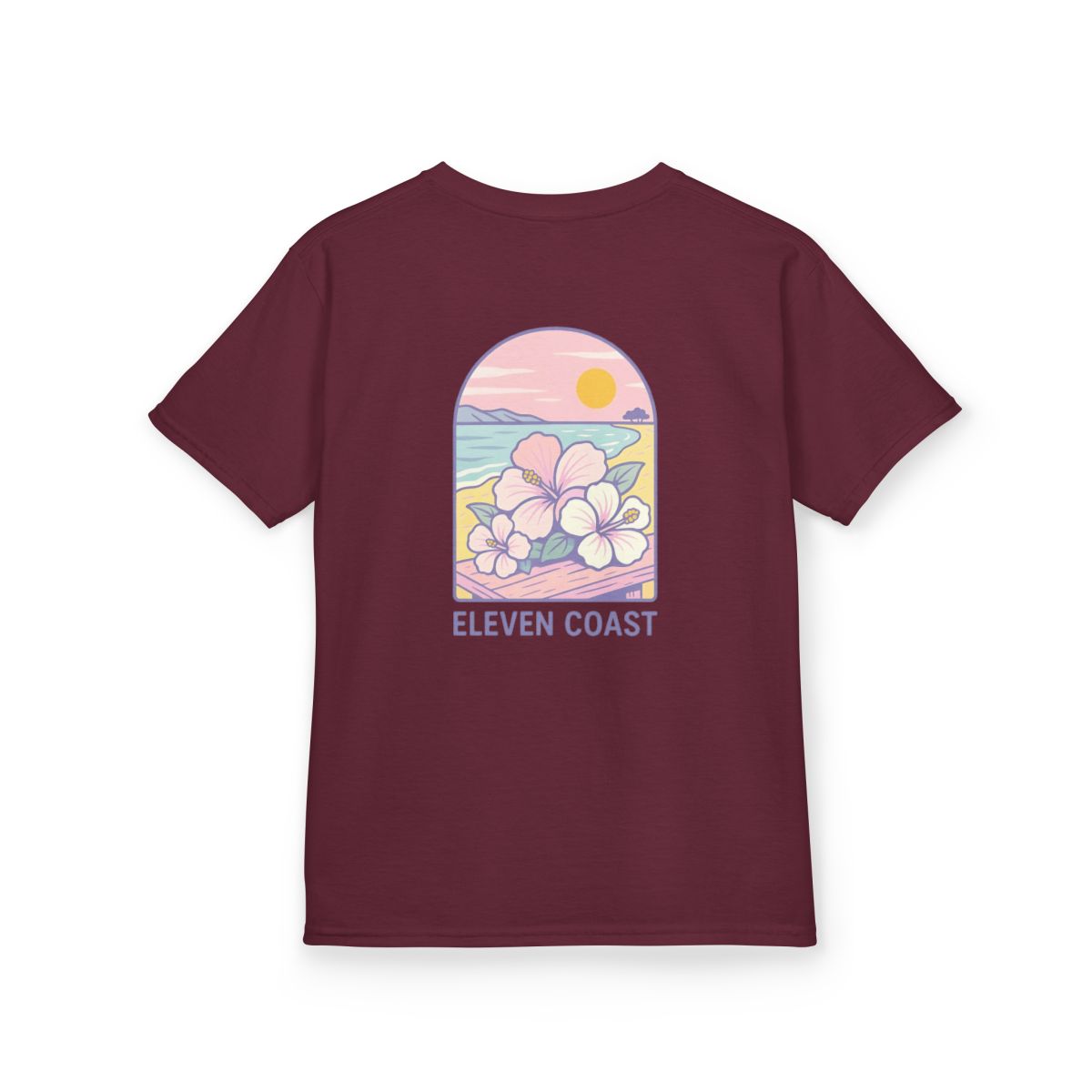 Kids Tropical Hibiscus Tee Lavender 