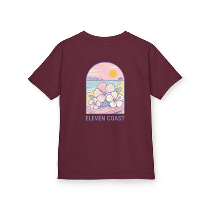 Kids Tropical Hibiscus Tee Lavender 