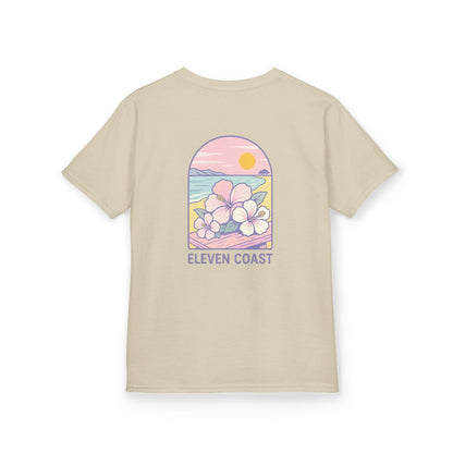 Kids Tropical Hibiscus Tee Lavender 