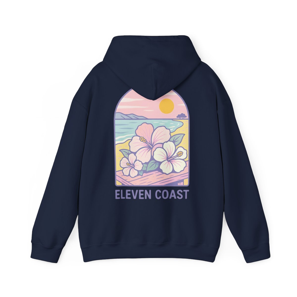 Men's Hibiscus Hoodie Lavender Dawn #en:color_navy,fr:couleur_bleu-marine