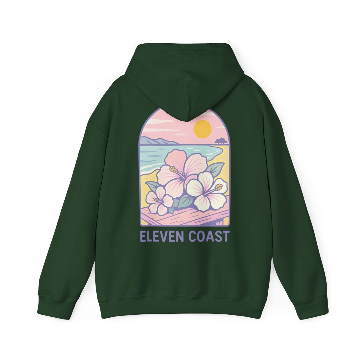Hibiscus Hoodie For Women Dawn Breeze Lavender #en:color_forest-green,fr:couleur_vert-foret