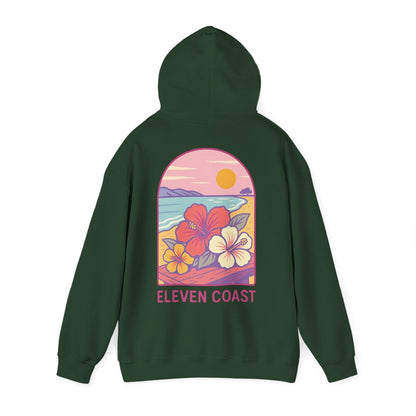 Hibiscus Hoodie Pink Women Cozy Wear 