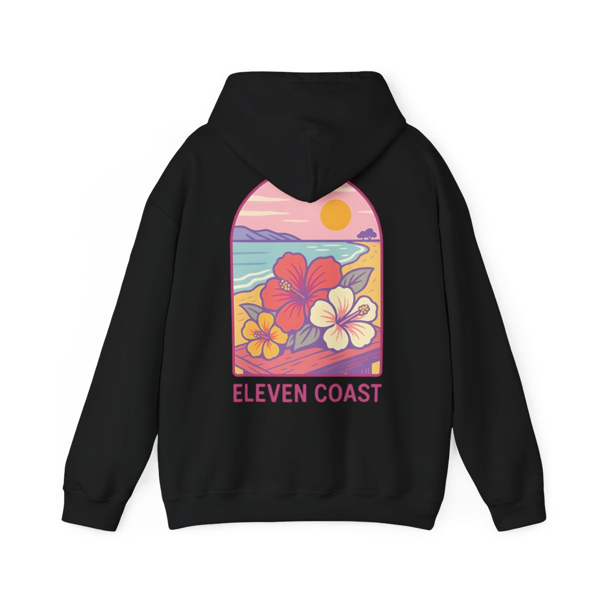 Hibiscus Hoodie Pink Women Cozy Wear 
