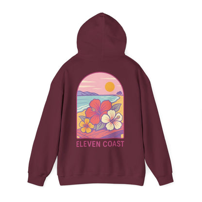 Hibiscus Hoodie Pink Women Cozy Wear 