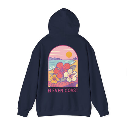 Hibiscus Hoodie Pink Women Cozy Wear 