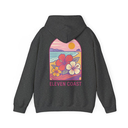 Hibiscus Hoodie Pink Women Cozy Wear 