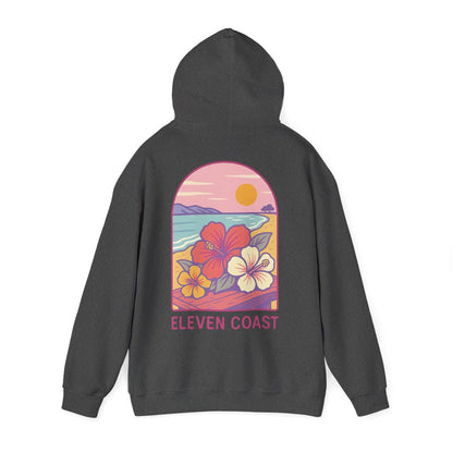 Hibiscus Hoodie Pink Women Cozy Wear 
