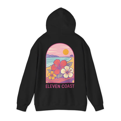 Hibiscus Hoodie Pink Women Cozy Wear 