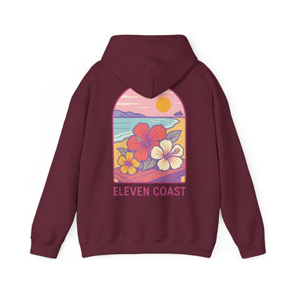 Hibiscus Hoodie Pink Women Cozy Wear 