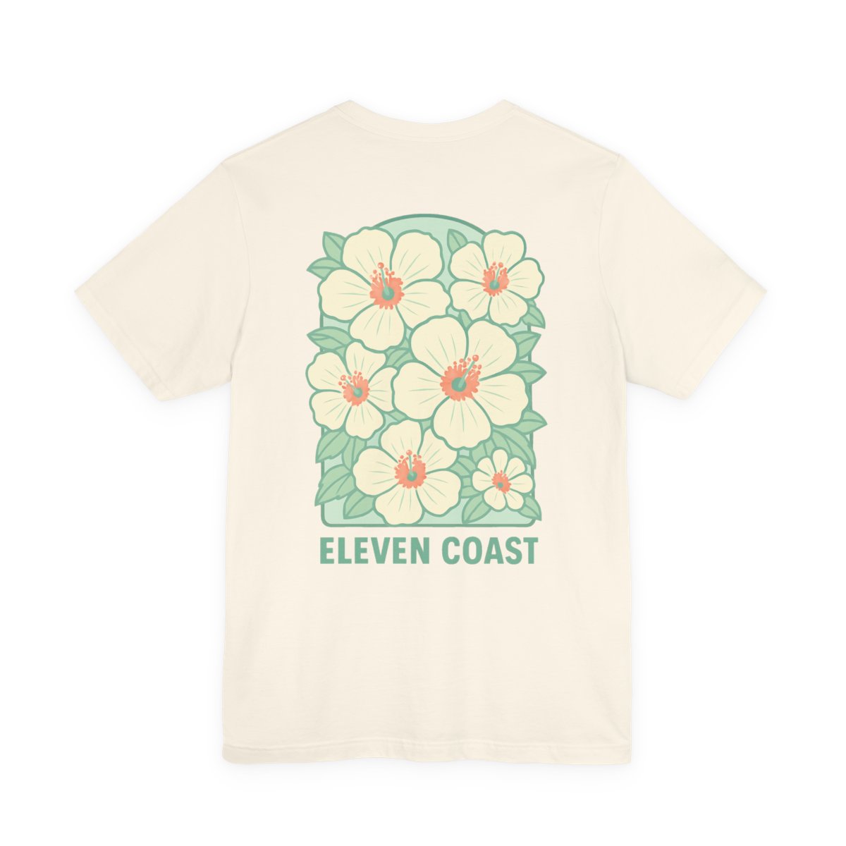T Shirt For Men Fashion Floral Design Green #en:color_natural,fr:couleur_naturel