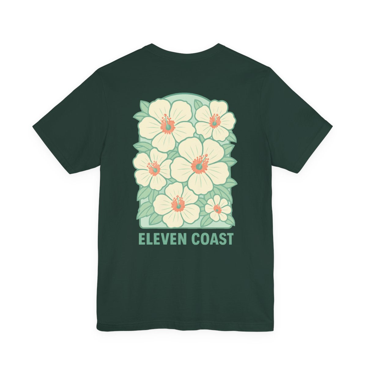 T Shirt For Men Fashion Floral Design Green #en:color_forest,fr:couleur_foret