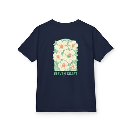 Kids T-Shirts Hibiscus Floral Tee Green 