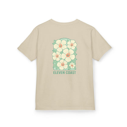 Kids T-Shirts Hibiscus Floral Tee Green 