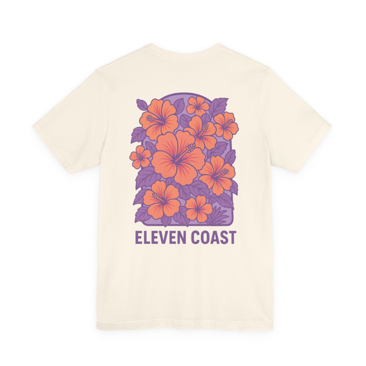 T Shirt For Men Casual Hibiscus Floral Lavender #en:color_natural,fr:couleur_naturel