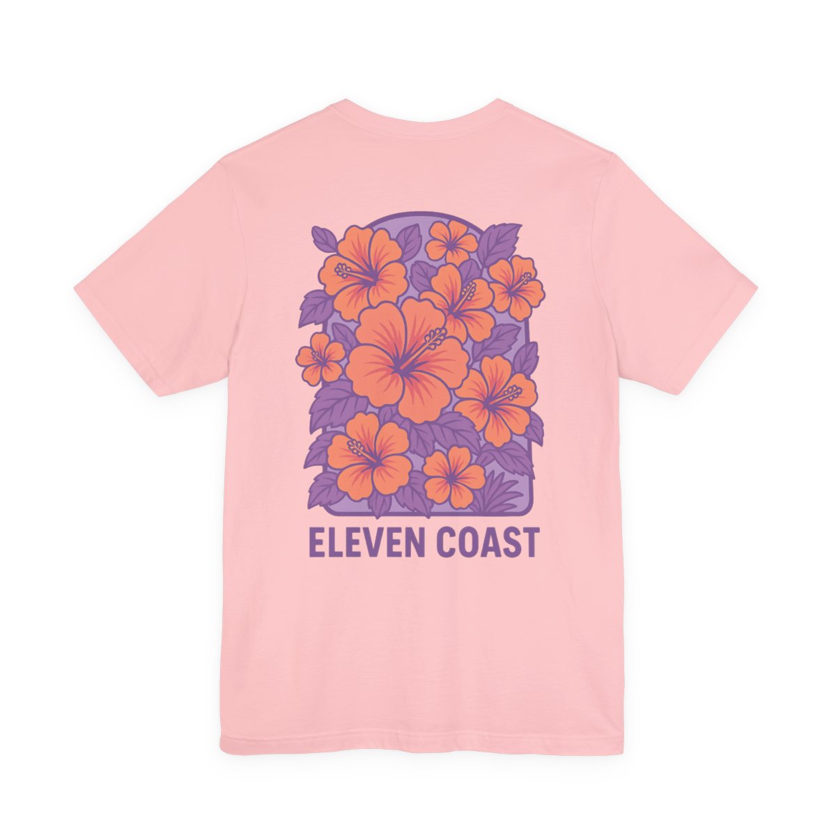 T Shirt For Men Casual Hibiscus Floral Lavender #en:color_pink,fr:couleur_rose