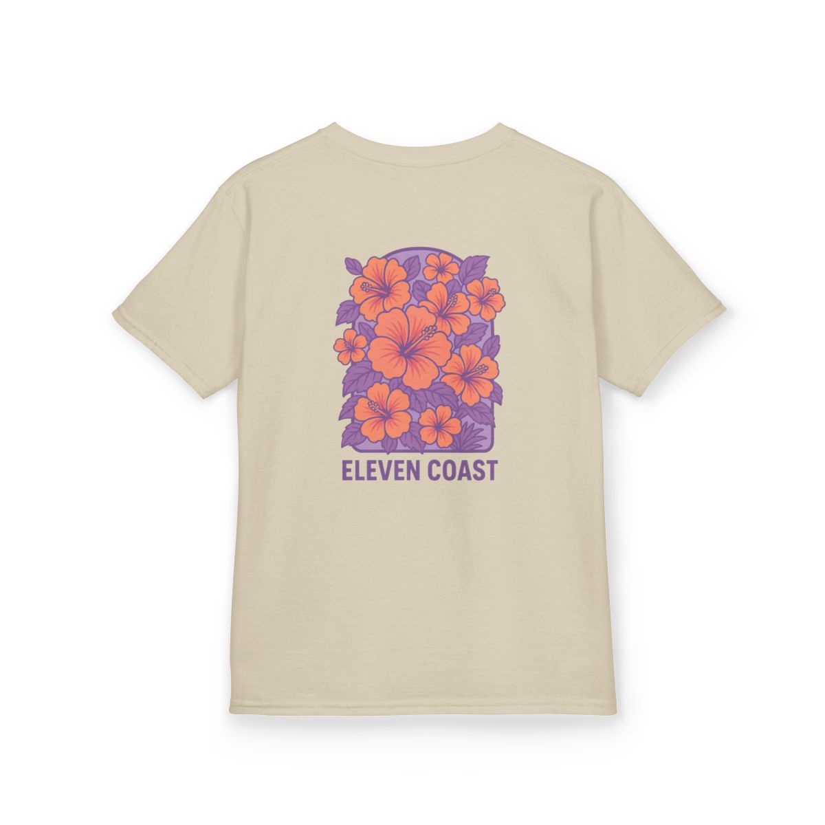 Kids Floral Hibiscus Shirt Lavender #en:color_sand,fr:couleur_sable