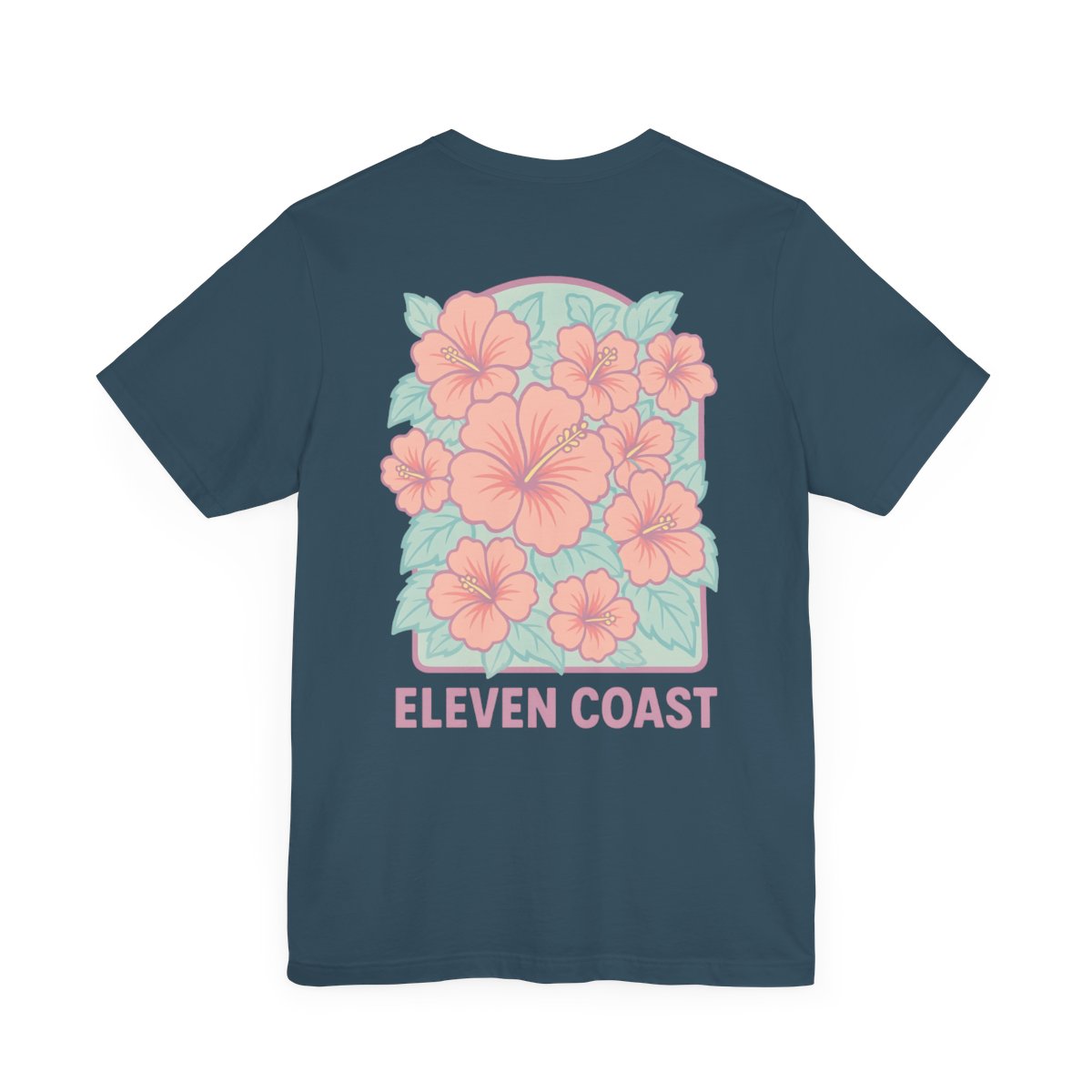 Men’s Hibiscus Floral T-Shirt Pink #en:color_deep-teal,fr:couleur_turquoise-foncé