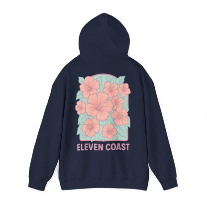 Hibiscus Floral Pink Hoodie For Men 
