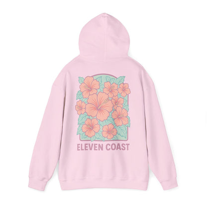 Hibiscus Floral Pink Hoodie For Men 