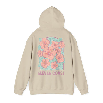 Hibiscus Floral Pink Hoodie For Men 