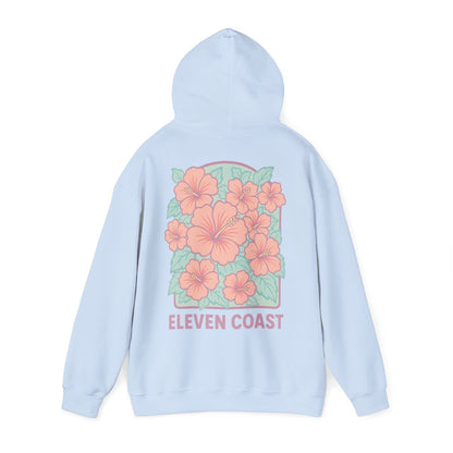 Hibiscus Floral Pink Hoodie For Men 