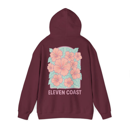 Hibiscus Floral Pink Hoodie For Men 