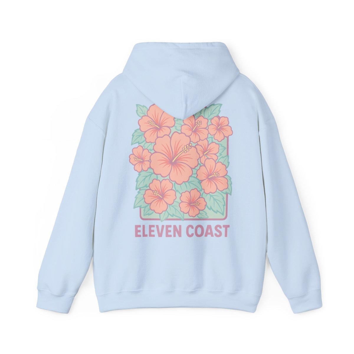 Floral Hibiscus Hoodie For Women Pink #en:color_light-blue,fr:couleur_bleu-clair