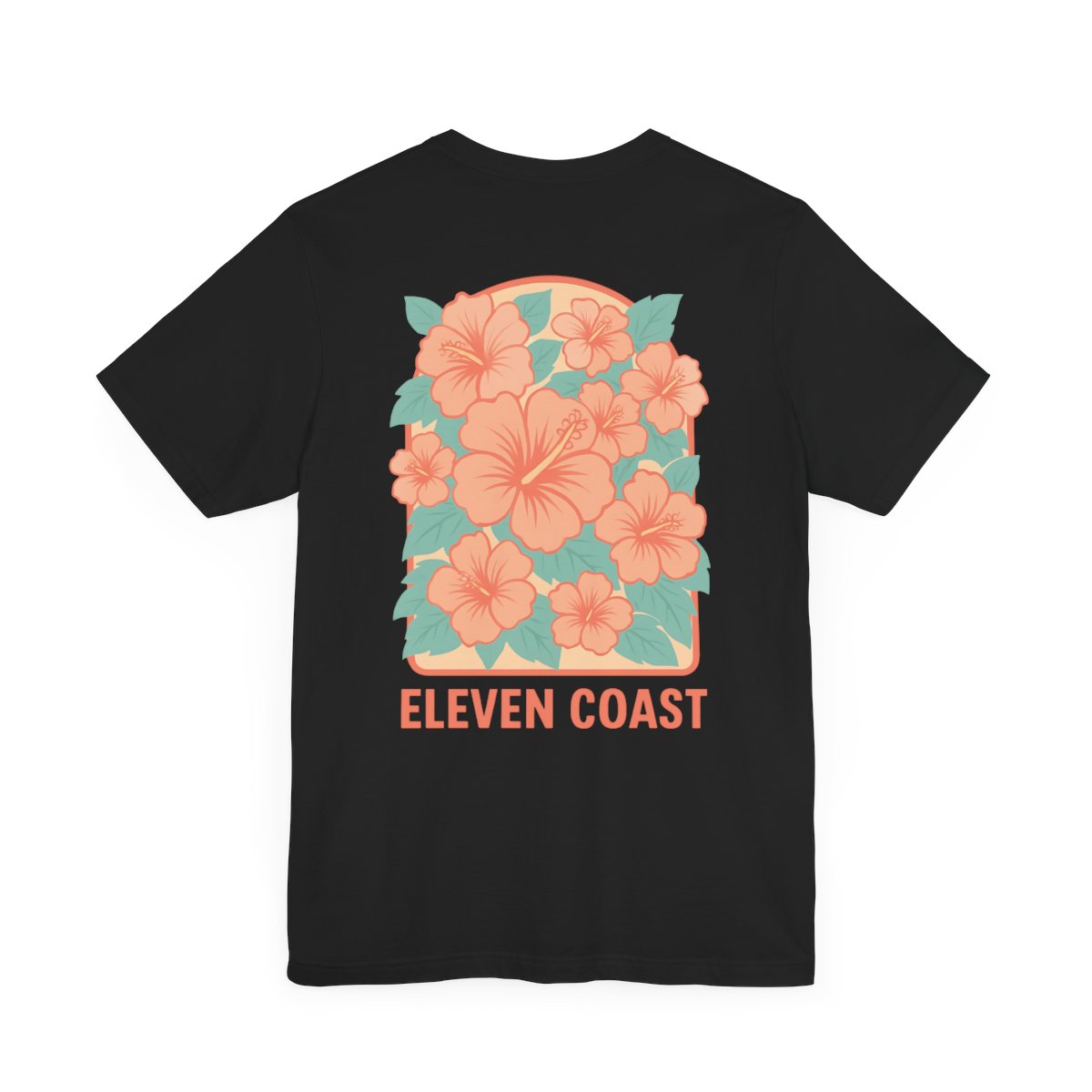 Floral Hibiscus Orange T-Shirt Women #en:color_black,fr:couleur_noir