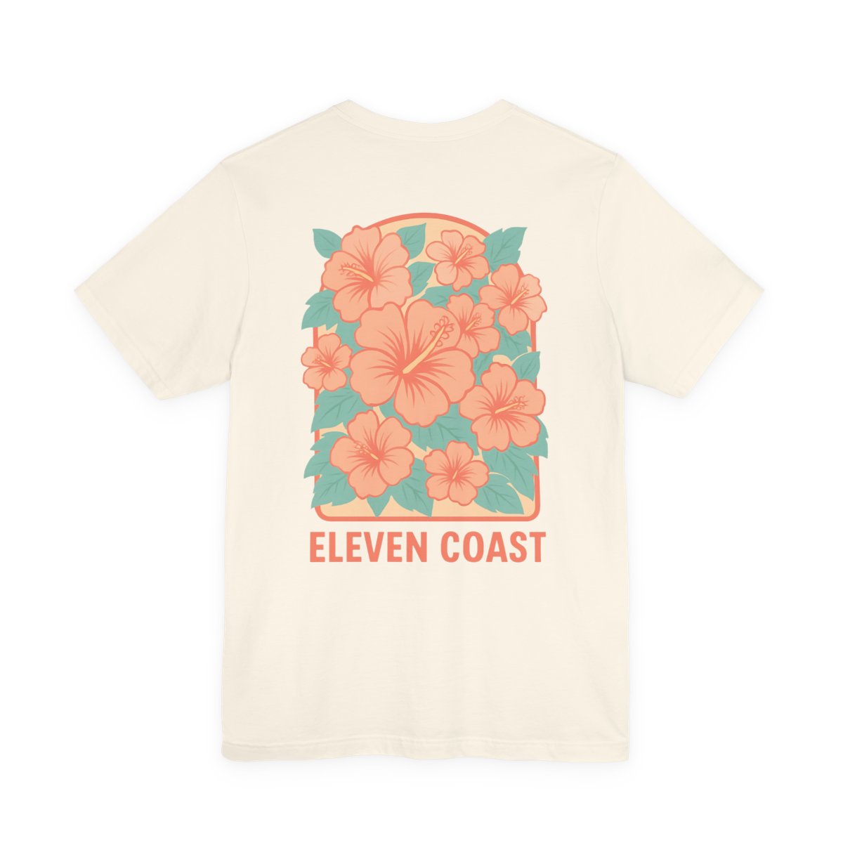 Floral Hibiscus Orange T-Shirt Women #en:color_natural,fr:couleur_naturel