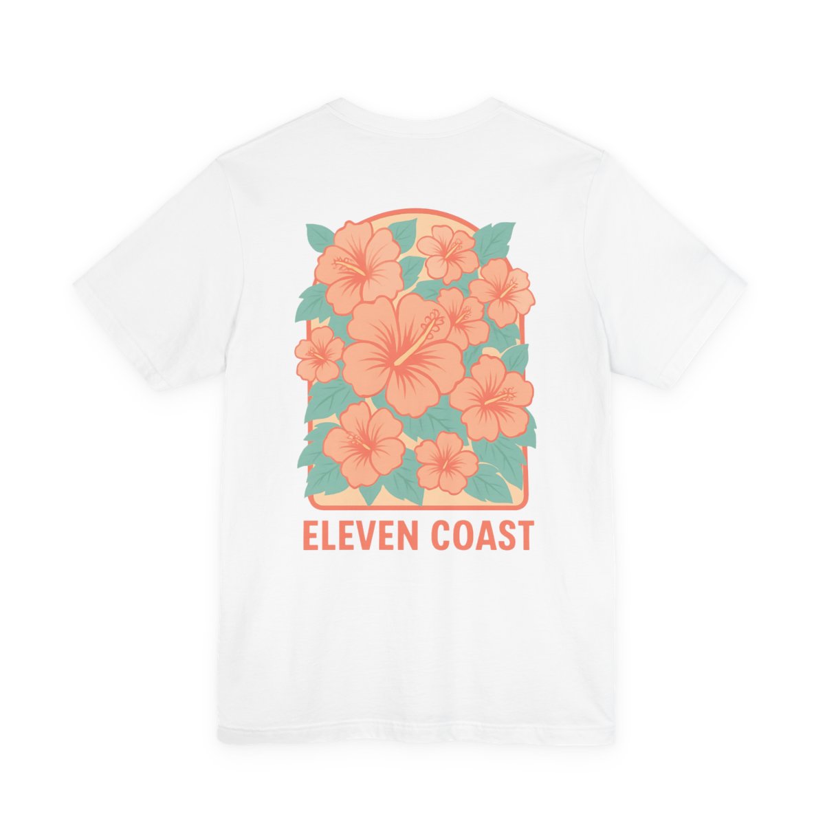 Floral Hibiscus Orange T-Shirt Women #en:color_white,fr:couleur_blanc