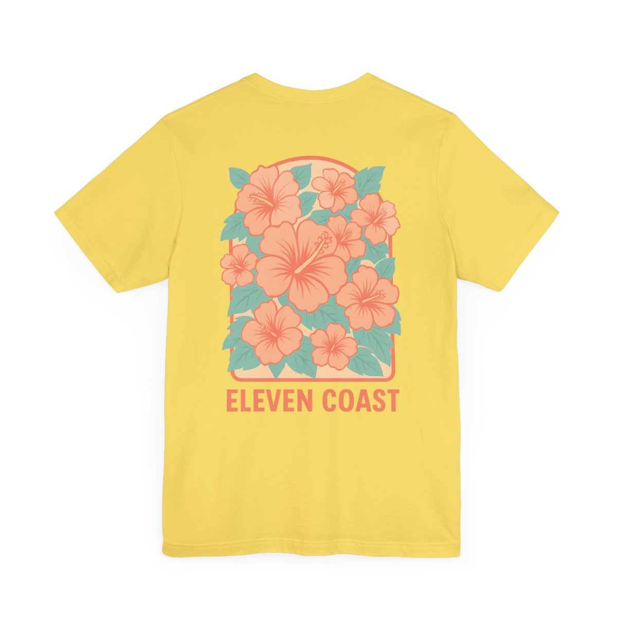 Floral Hibiscus Orange T-Shirt Women #en:color_maize-yellow,fr:couleur_jaune-maïs