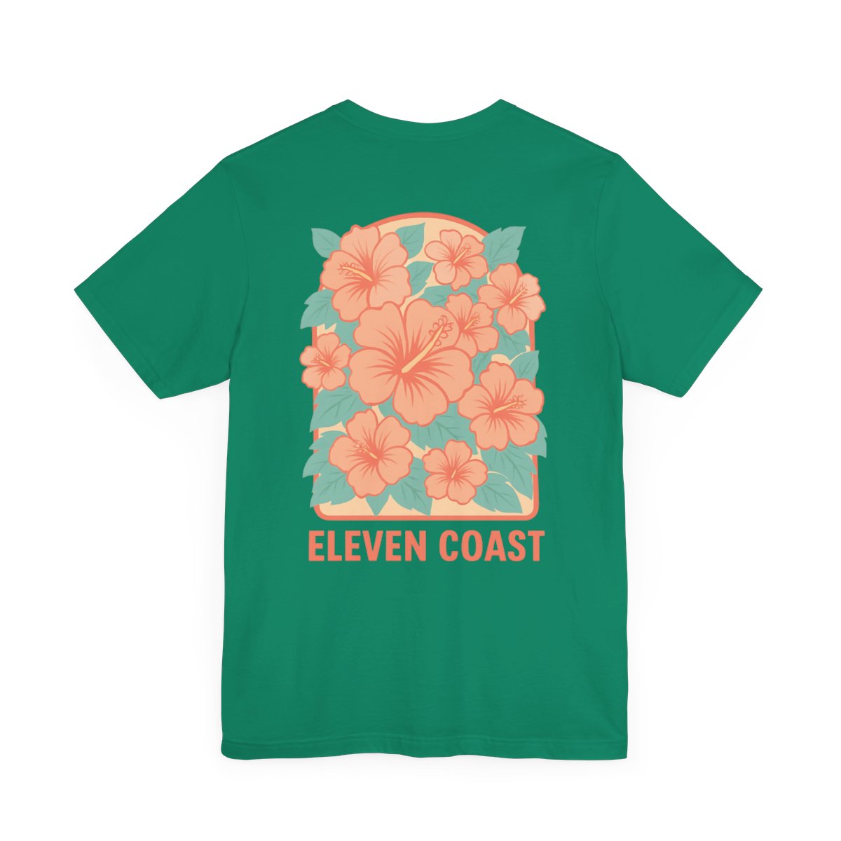 Floral Hibiscus Orange T-Shirt Women #en:color_kelly,fr:couleur_vert-kelly