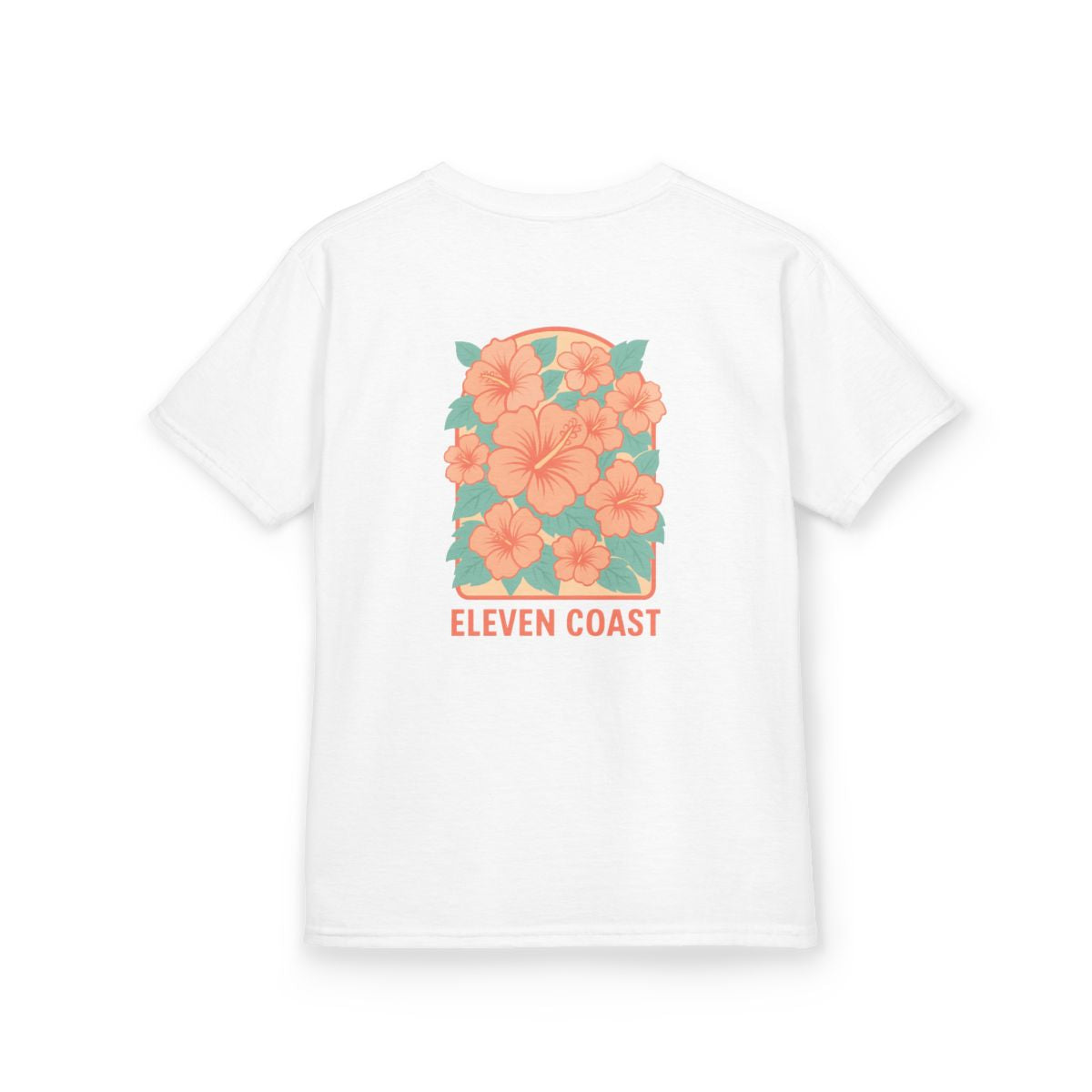 Kids Floral Tee Orange Hibiscus Design 
