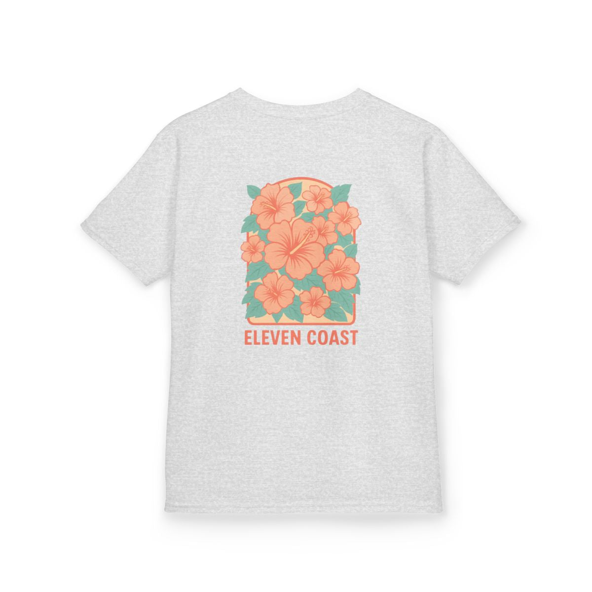 Kids Floral Tee Orange Hibiscus Design 