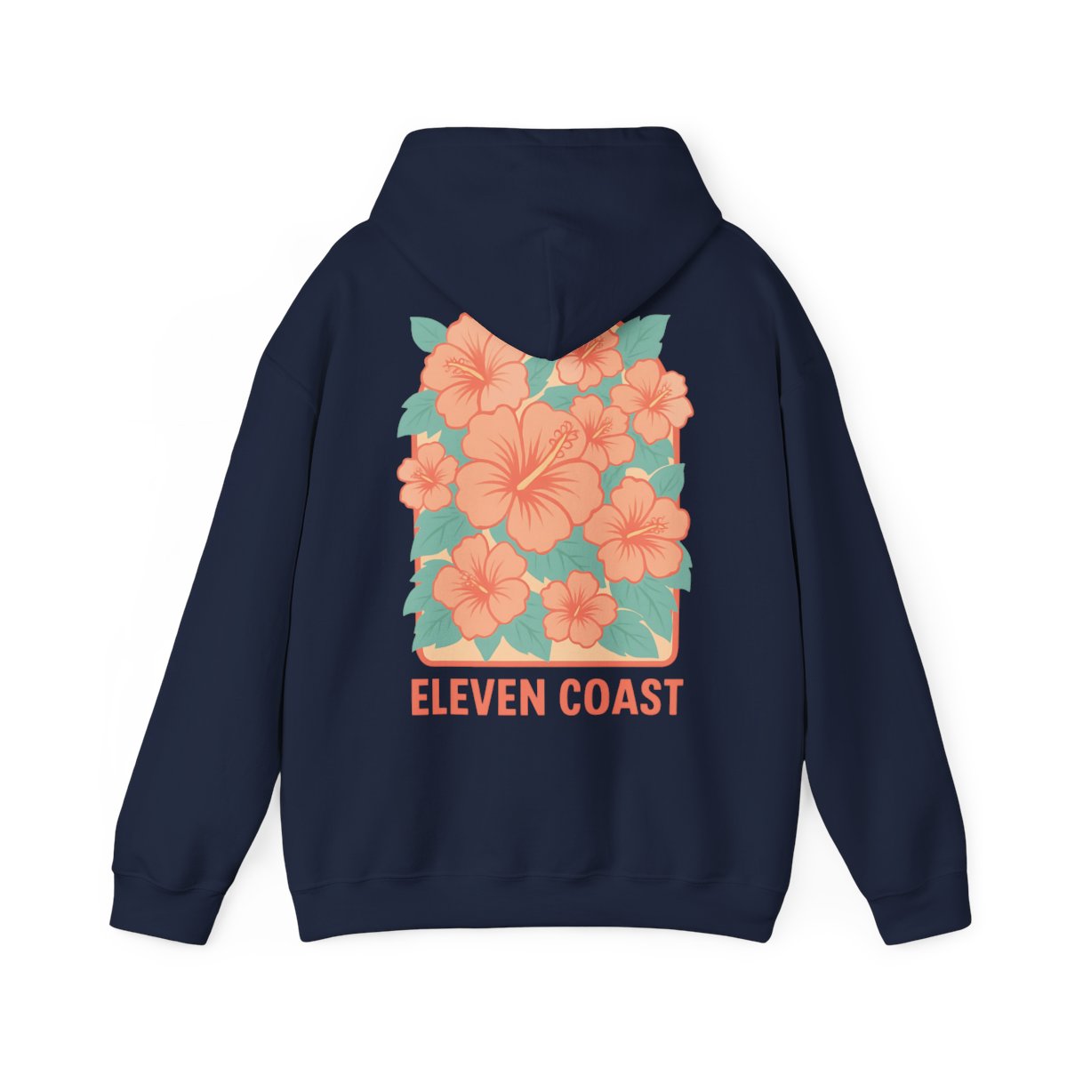 Men's Floral Orange Hoodie Warmth Comfort #en:color_navy,fr:couleur_marine