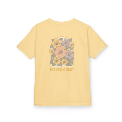 Kids Floral Hibiscus Tee Lemon Zest 