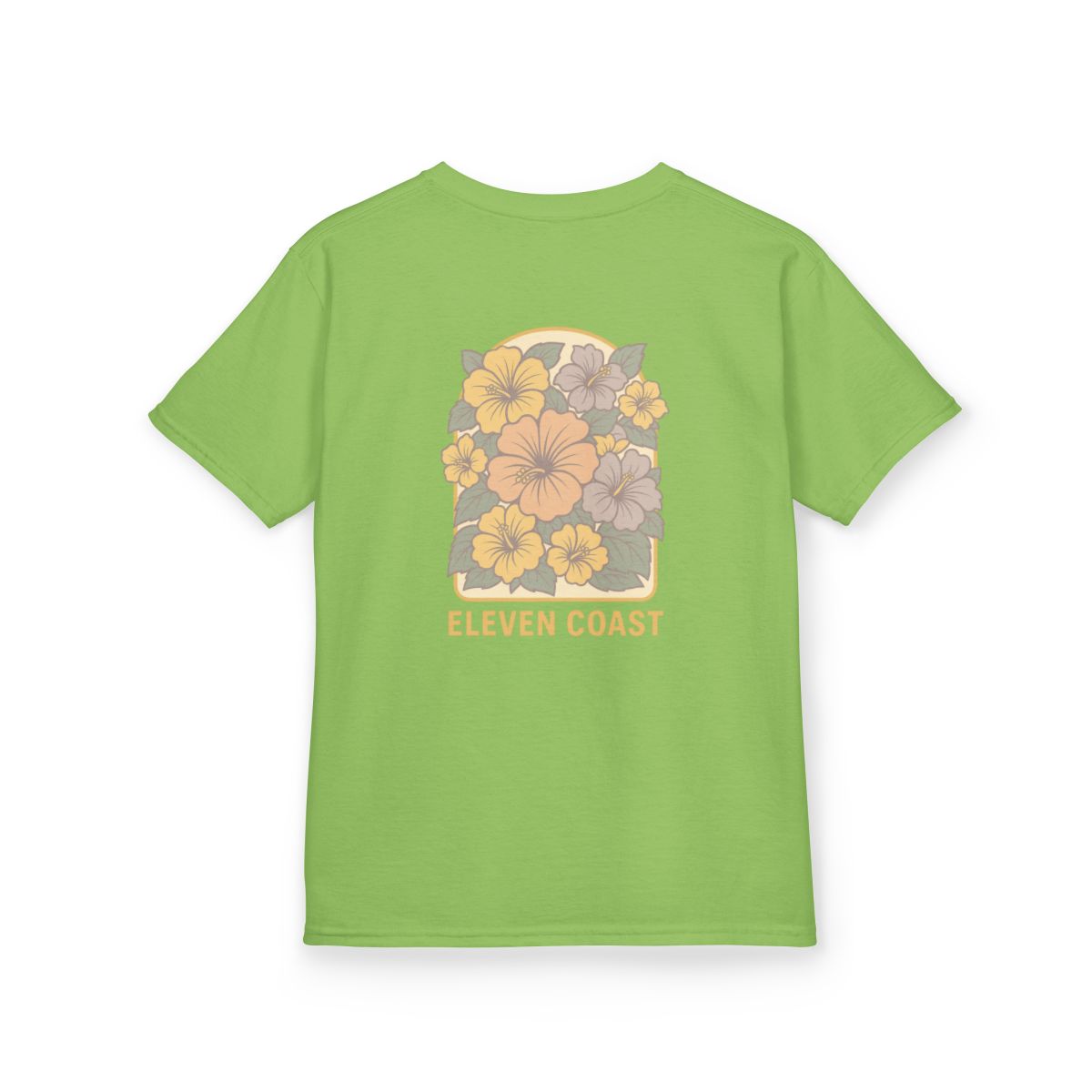 Kids Floral Hibiscus Tee Lemon Zest #en:color_lime,fr:couleur_citron-vert