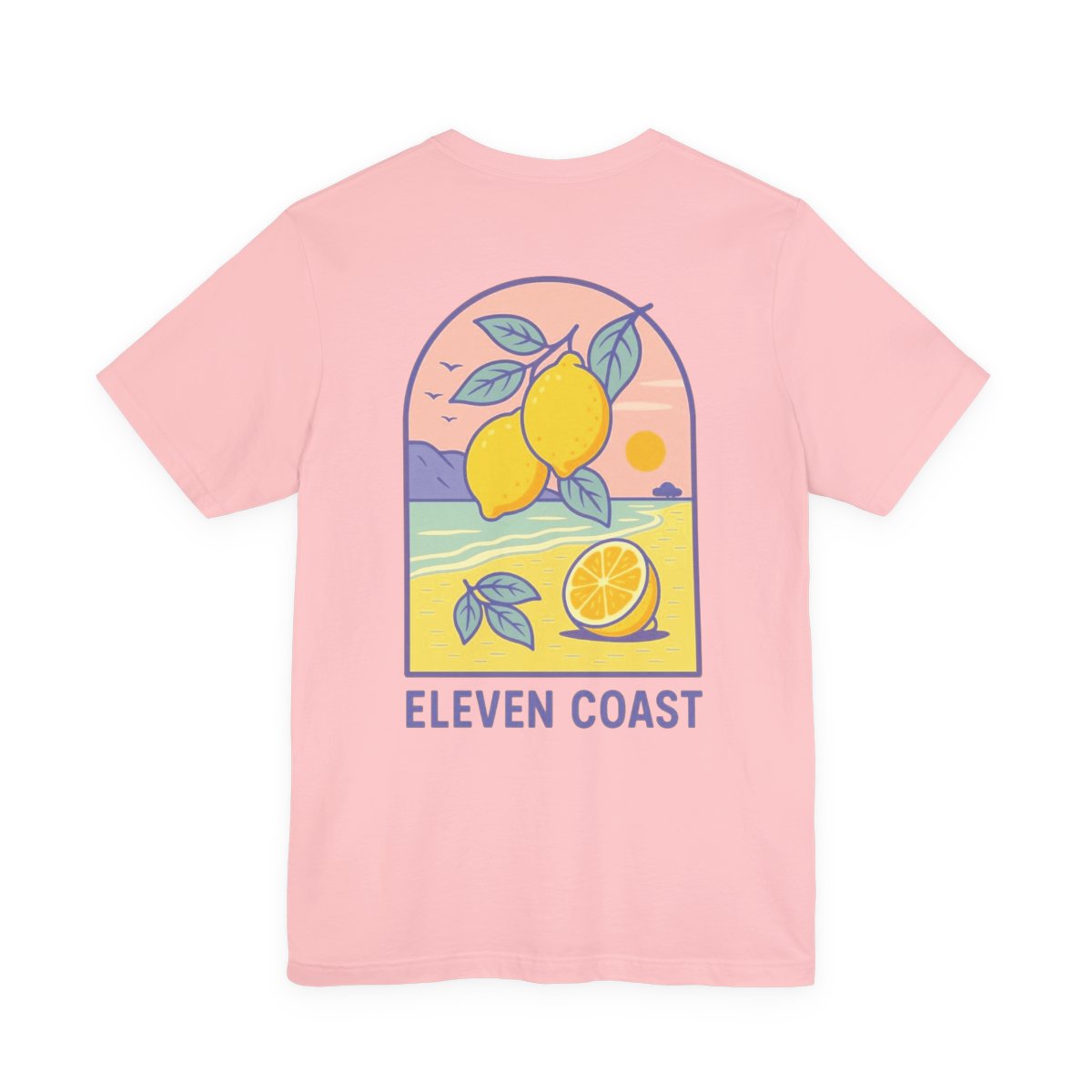 Lemon Beach Scene T-Shirt For Men #en:color_pink,fr:couleur_rose
