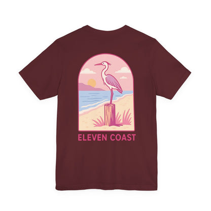 Heron Sunset T-Shirt For Men Pink 