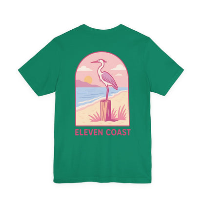 Heron Sunset T-Shirt For Men Pink 