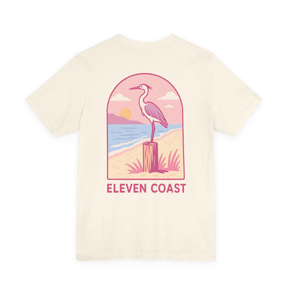 Heron Sunset T-Shirt For Men Pink 