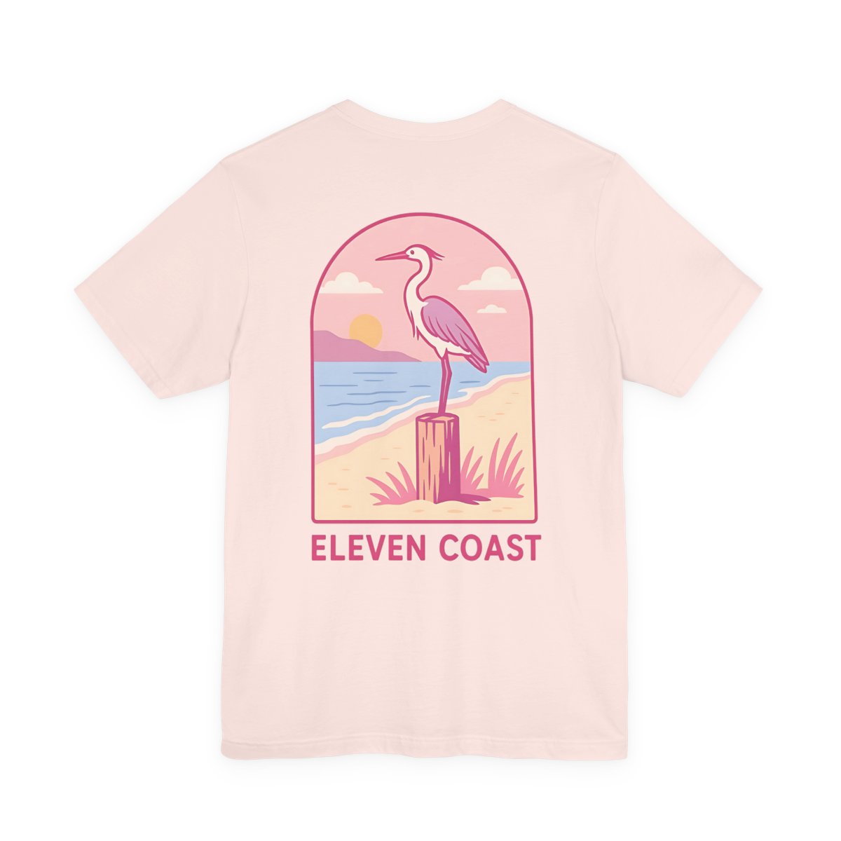 Heron Sunset T-Shirt For Men Pink 