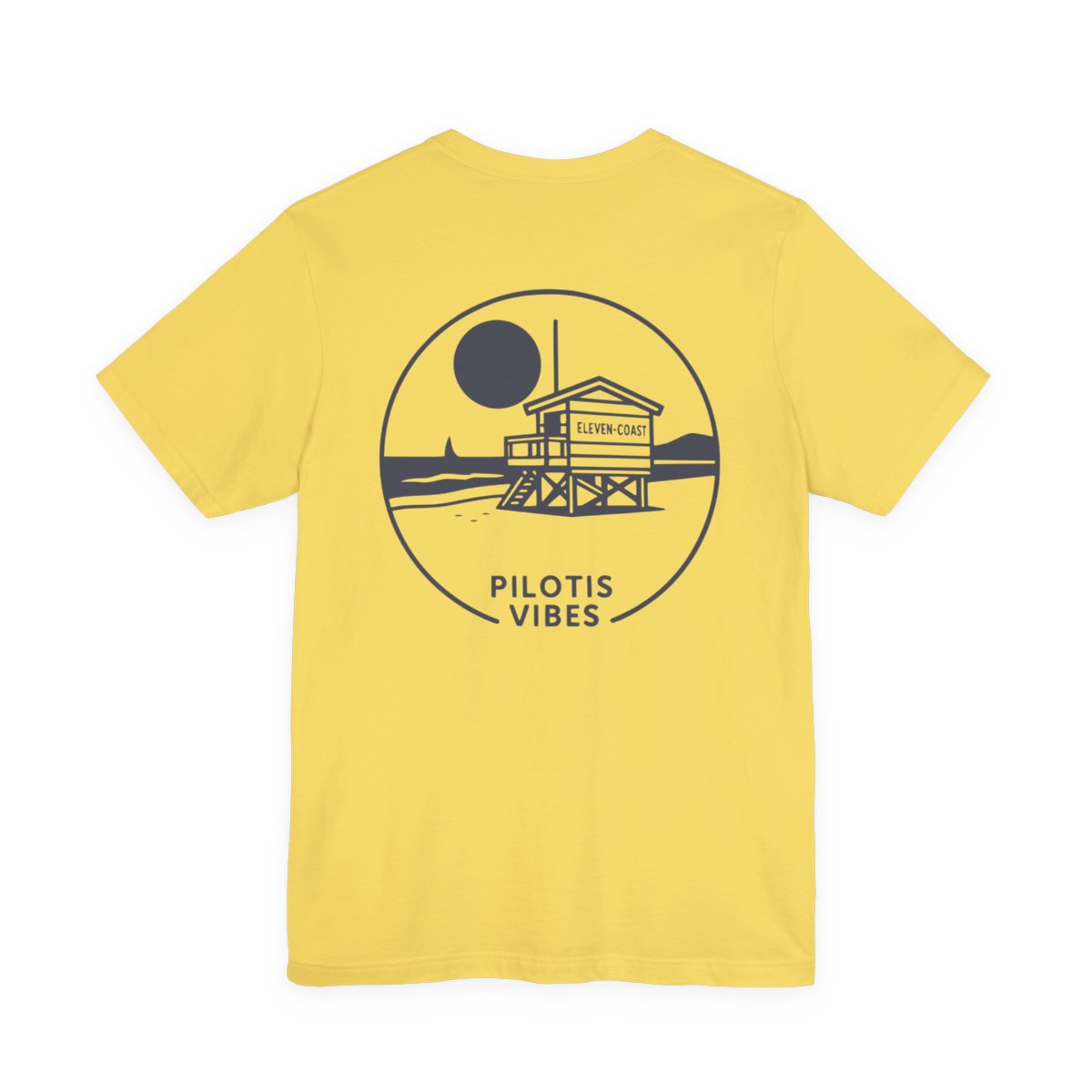Men's Lifeguard Hut Navy T-Shirt #en:color_maize-yellow,fr:couleur_jaune-mais