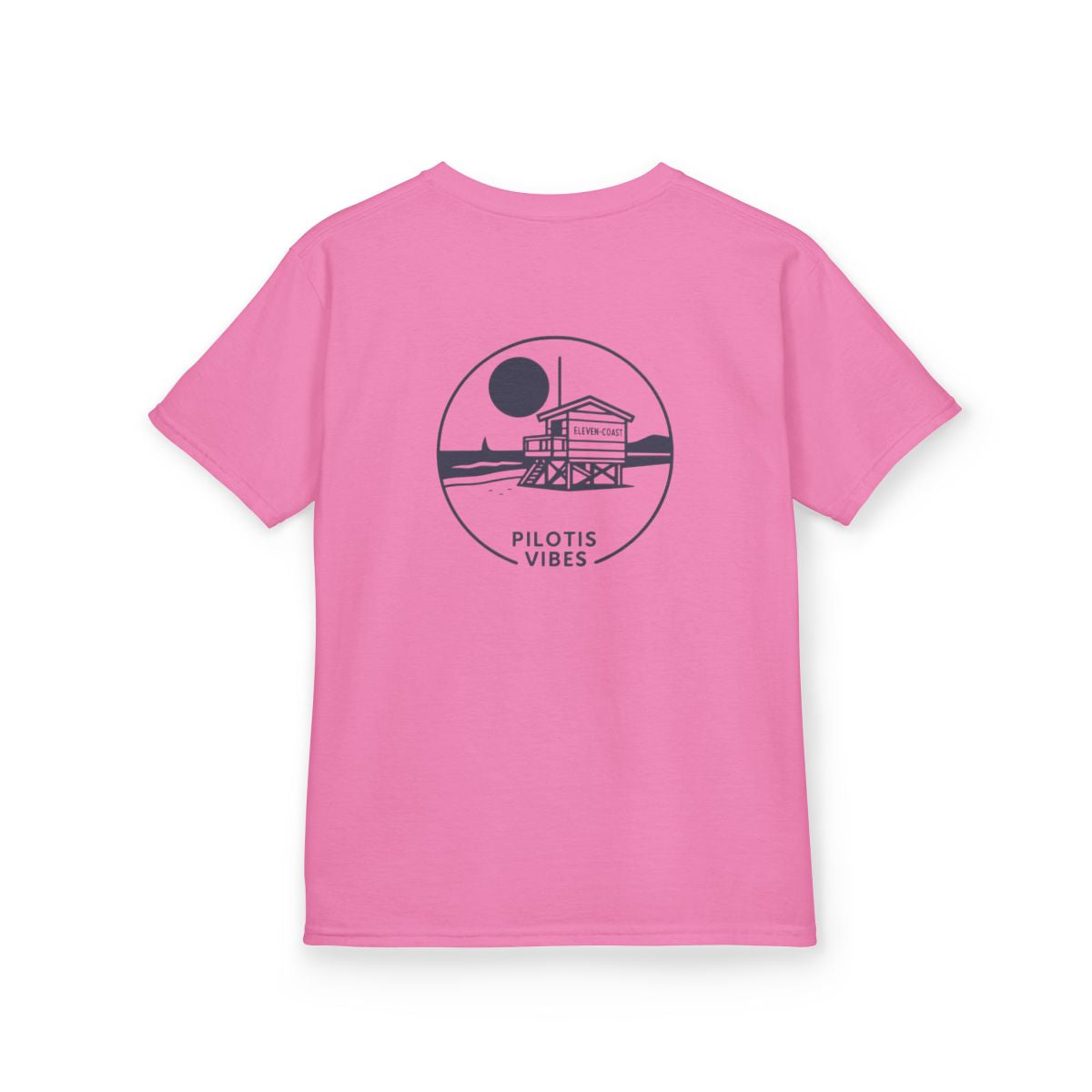 Kids Lifeguard Hut Tee Pilotis Vibes #en:color_azalea,fr:couleur_azalee